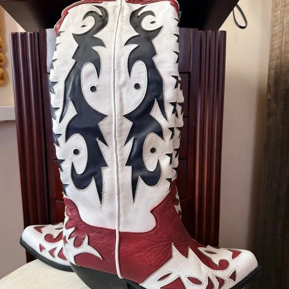 RARE: Jeffrey Campbell Starwood Red White and Blue Cowgirl Boots